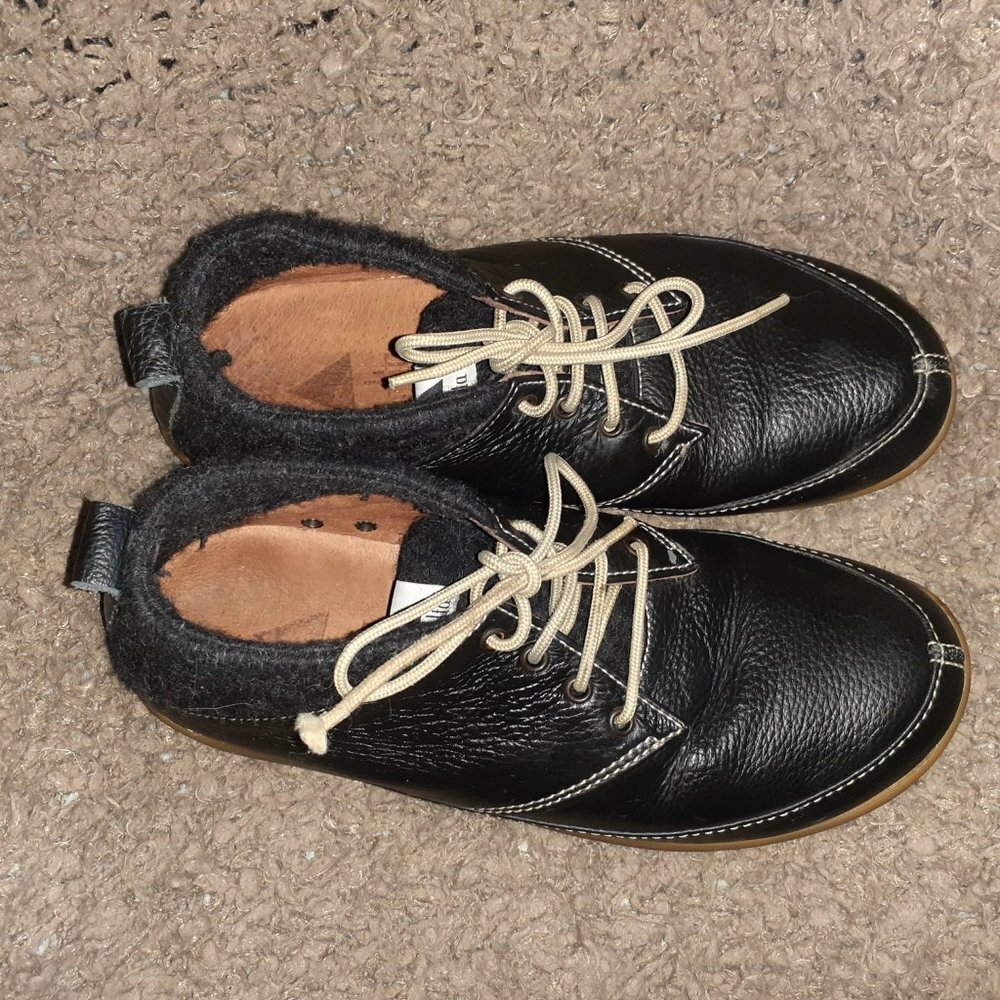 VOLTA INSTANT CLASSIC-Black Leather & Wool-Mid-Top Shoes - Picture 6 of 7